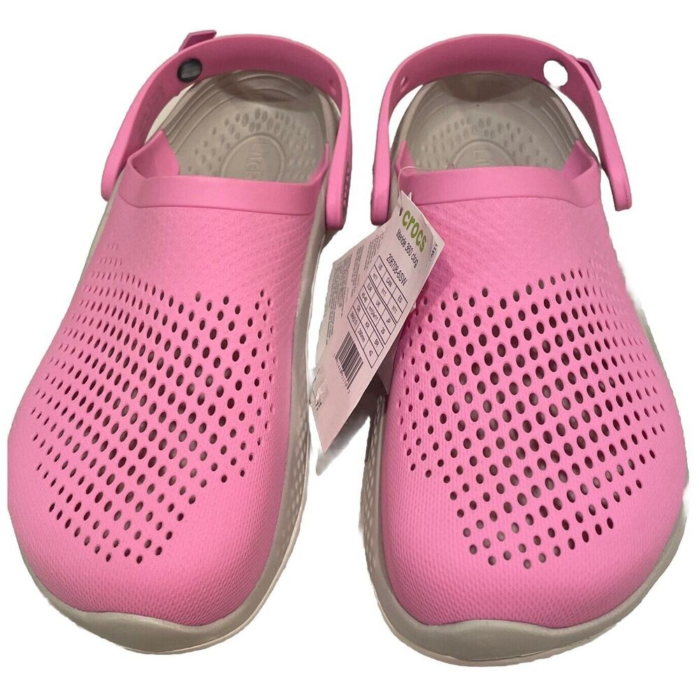 Crocs Pink Gray Literide 360 Clog Foam Insole Breathable Men's 11 Womens 12 NWT